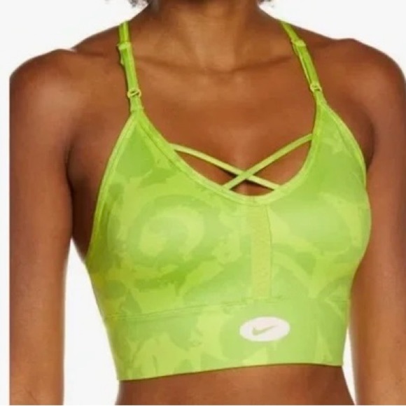 Nike Women's Lime Green Sports Bra Size M - Picture 1 of 13